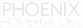 Phoenix Home + Garden magazine logo in light gray